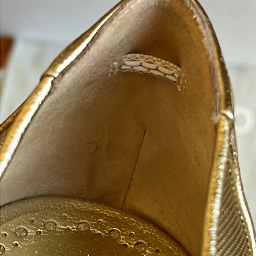 Manolo blahnik Hangisi Chrystal Buckle Gold Mesh Flats, 50th anniversary, NEW - Picture 7 of 17